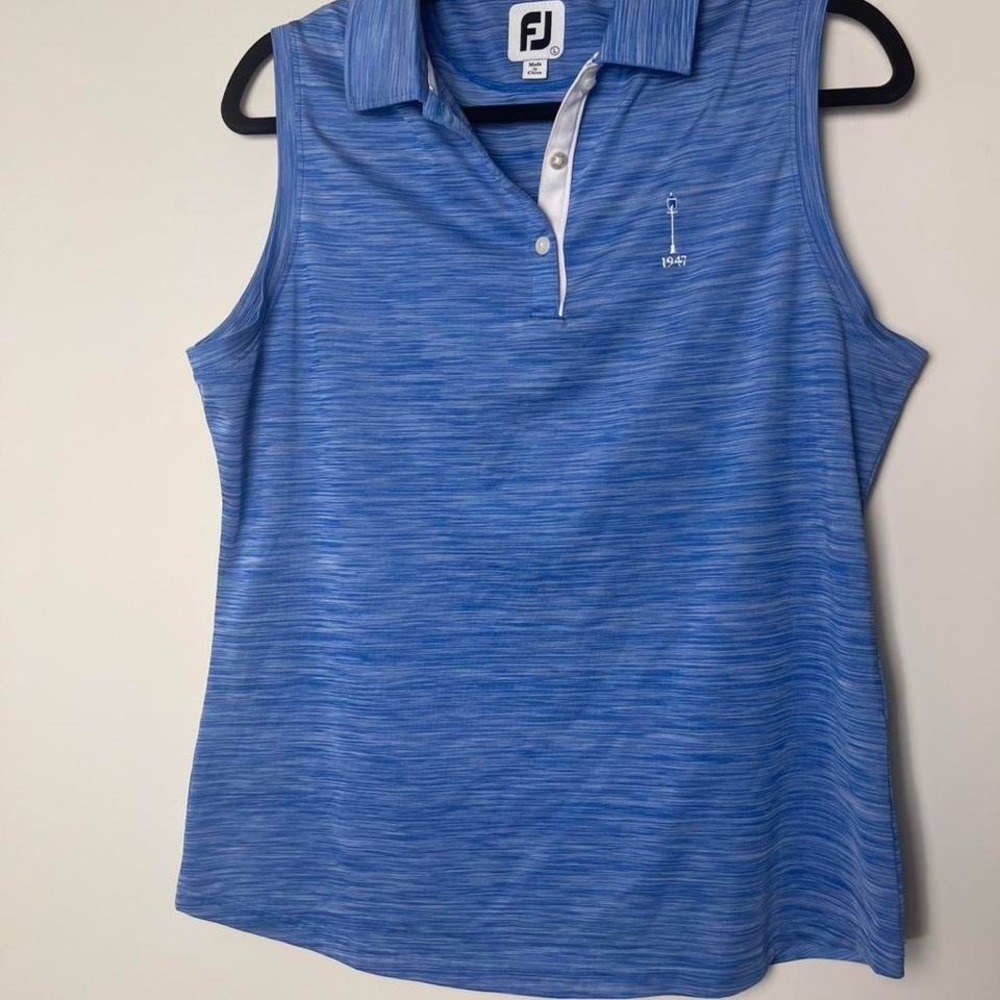 Blue and white FootJoy polo shirt large sleeveless WL